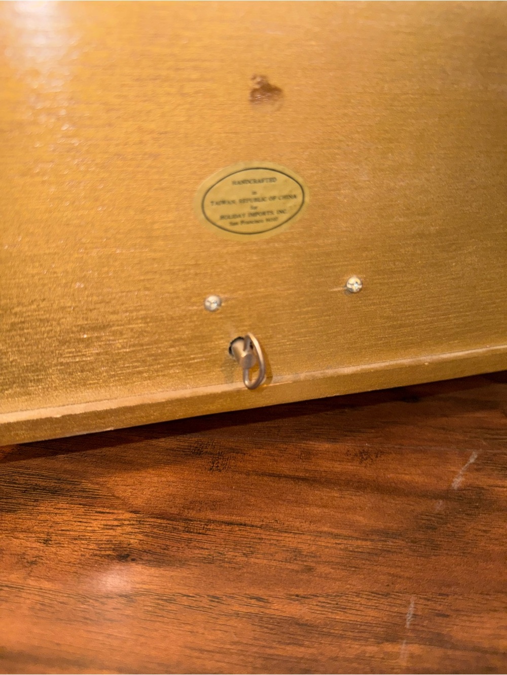Vintage 1970s Florentine-Style Wooden Musical Jewelry Box With Original PriceTag - Picture 6 of 16